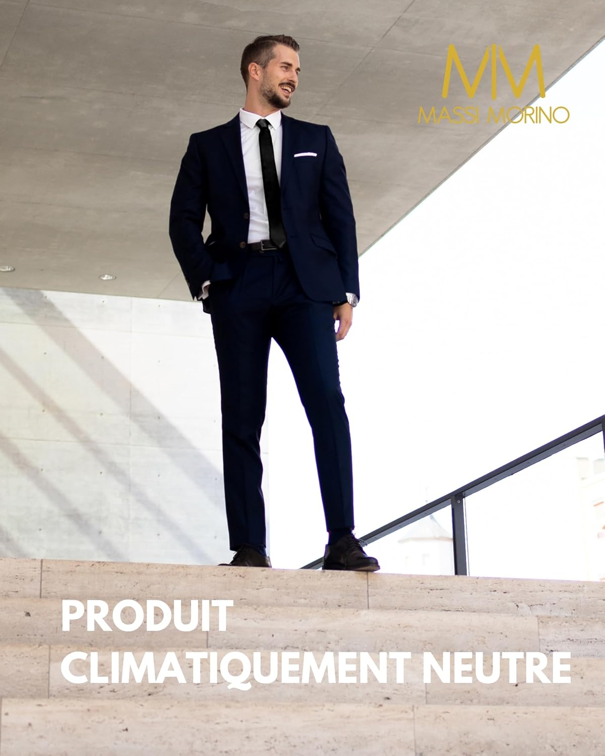 Detalle 2 de Massi Morino Cravate étroite homme 6 cm (Slim Fit) – Schlips unis, différentes couleurs