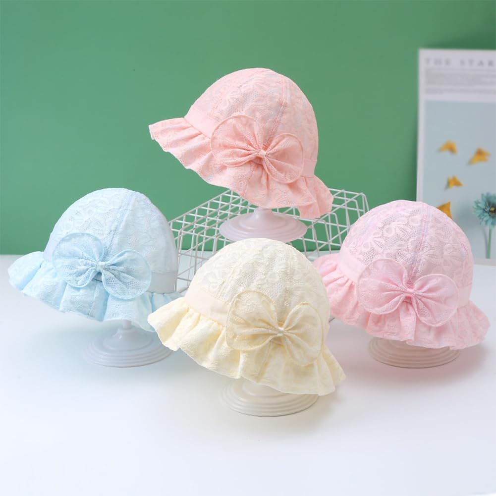 Thumbnail 5 de imKutie Baby Girl Sun Hat with Flower Lace Embroidery, UPF50+ Wide Brim Bucket Style