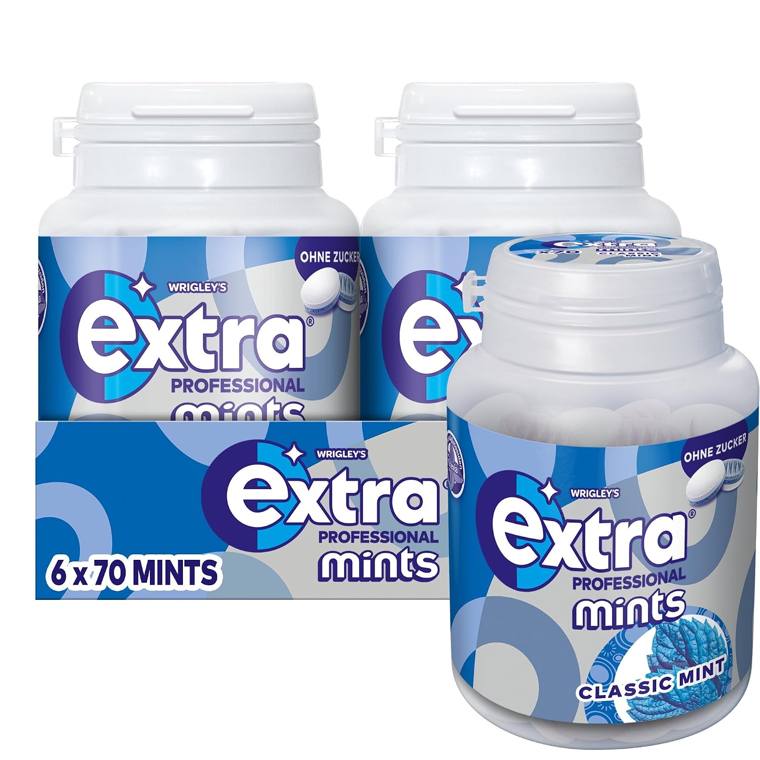 Detalle de Extra Professional Mint Zuckerfreie Lutschpastillen – Multipack 6 x 70 Lutschbonbons