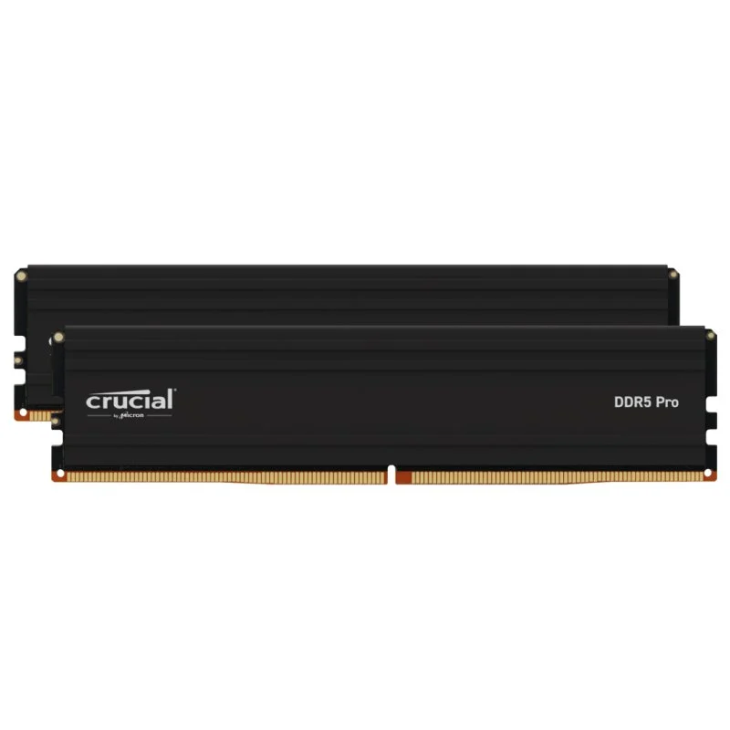 Detalle de Crucial Pro DDR5 5600 MHz 32GB (2x16GB) CL46, memoria de alto rendimiento para PC modernos