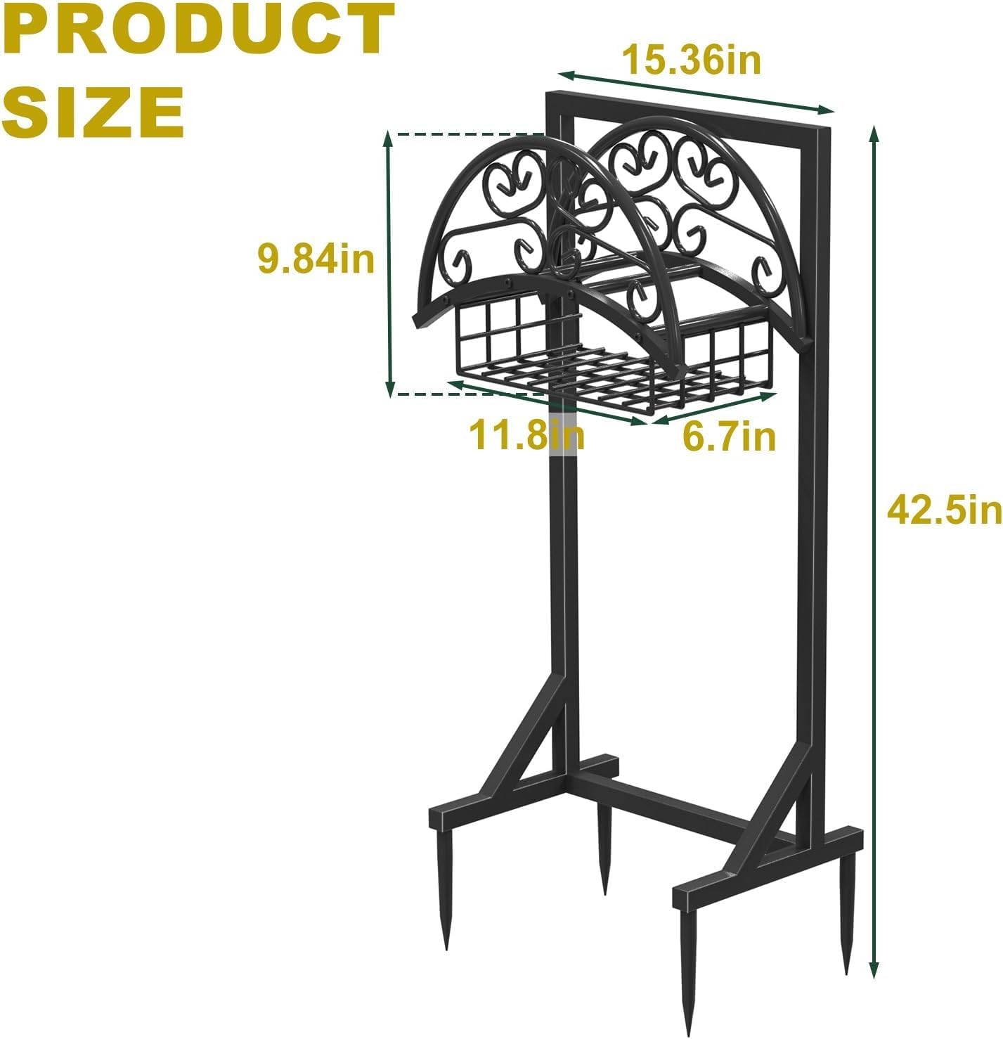 Detalle de Heavy Duty Garden Hose Holder with Storage Basket with 160-Foot Capacity