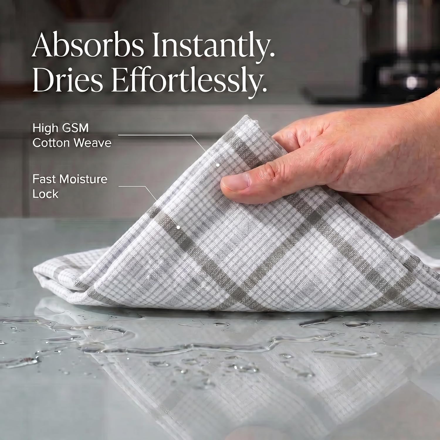 Detalle 2 de Urban Villa 100% Cotton Kitchen Towels – Set of 6 (20x30) with Hanging Loops