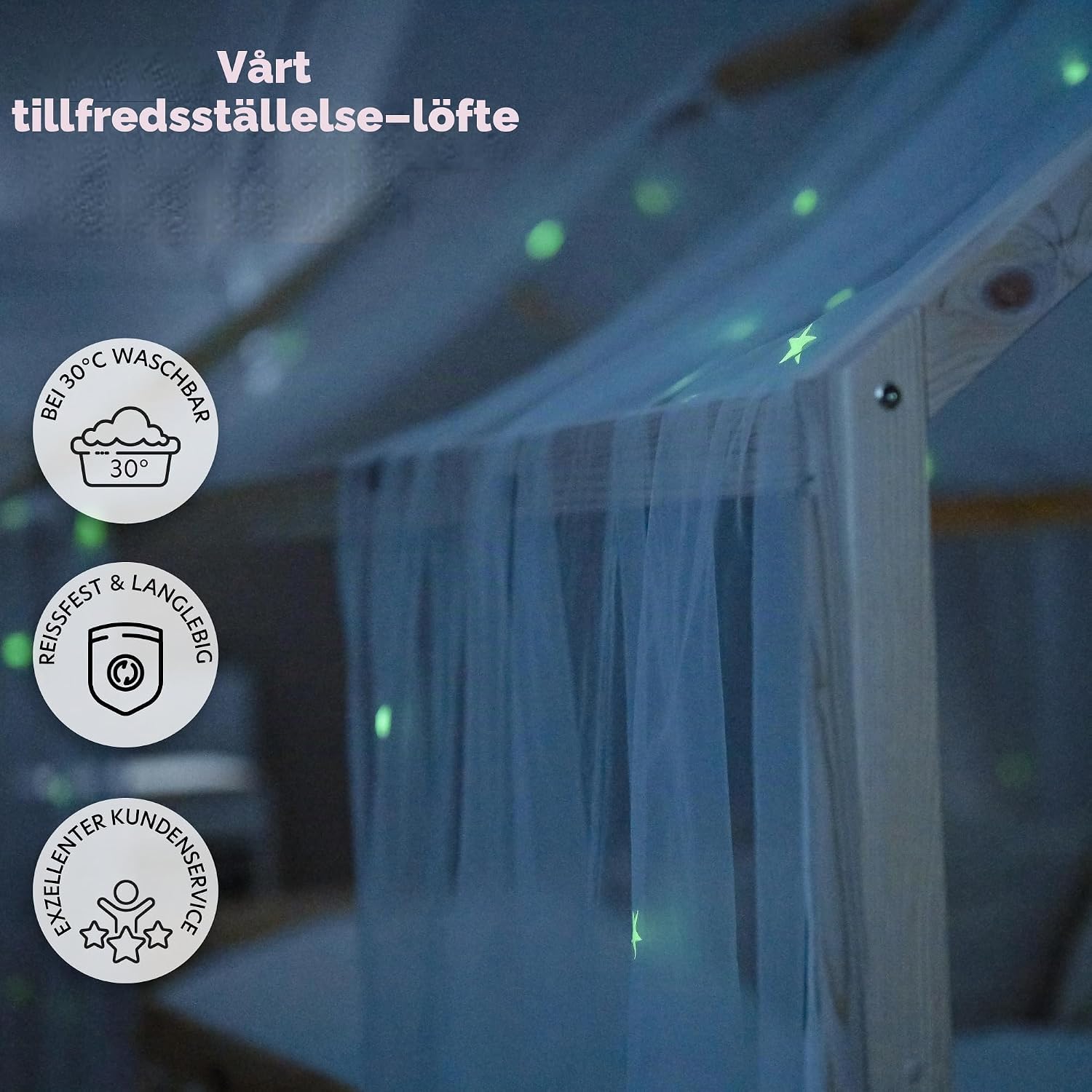 Thumbnail 5 de lilimaus BH-HB-67x320-GS-WEISS sänghimmel med självlysande stjärnor