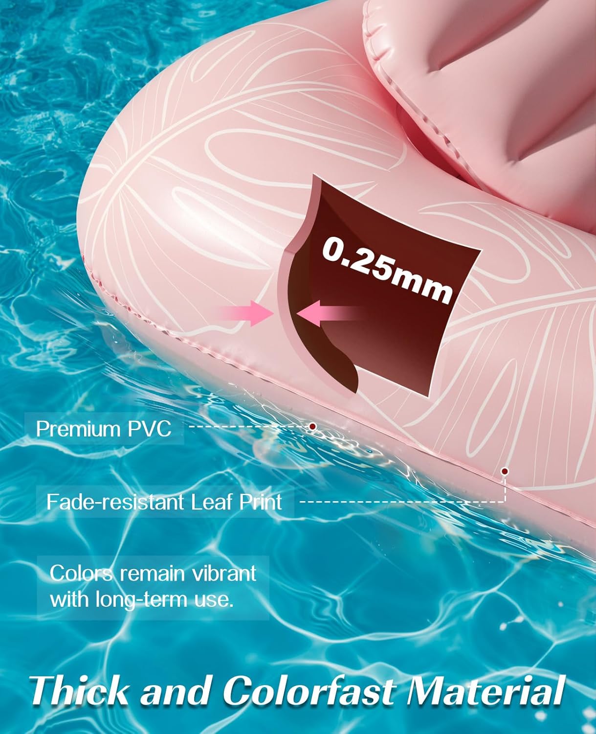 Detalle de HeySplash Inflatable Pool Floats: Large Tanning Lounge with Headrest, Cup Holder and Ice Bucket