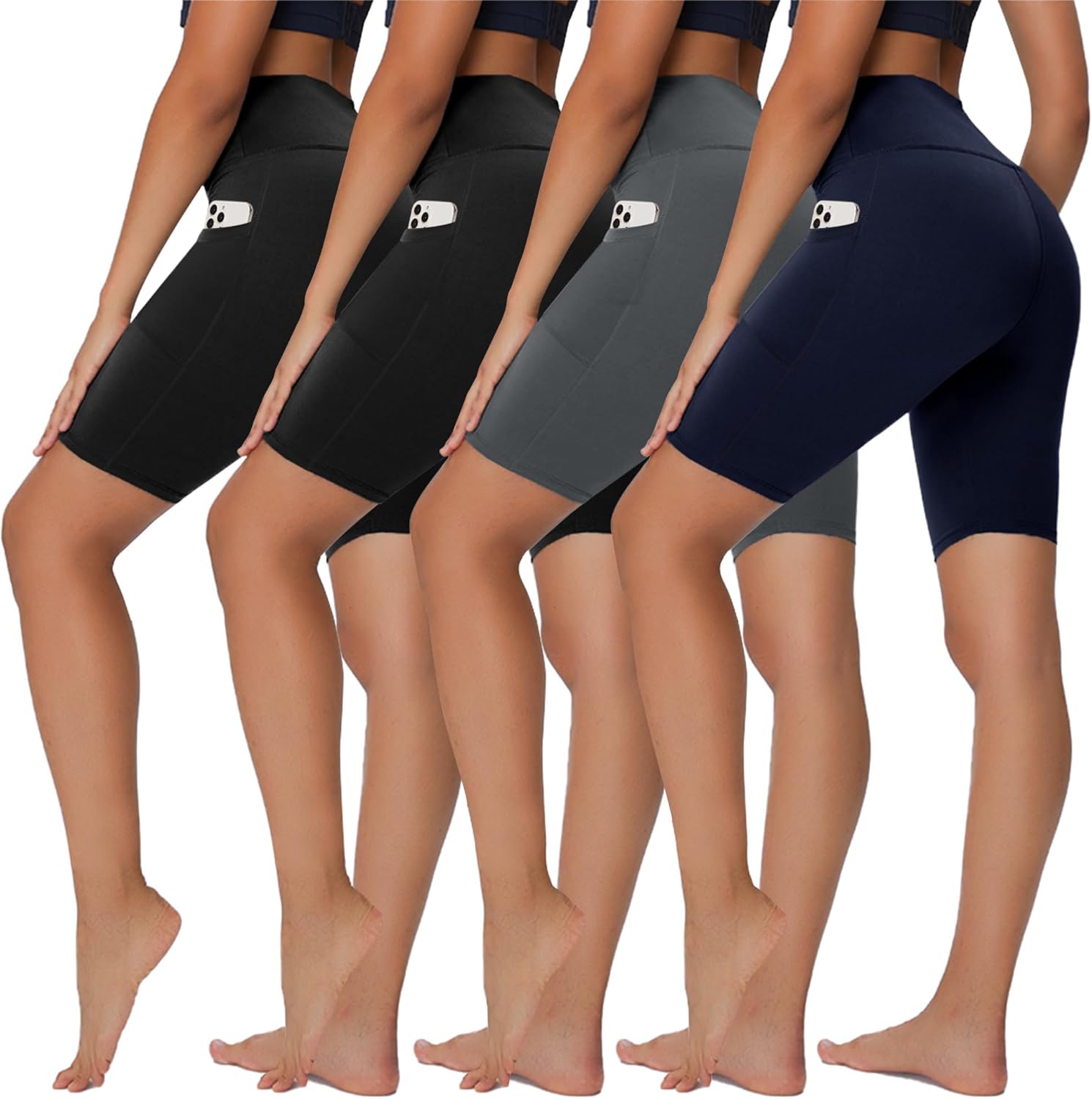 Thumbnail 4 de Sundwudu 4-Pack High-Waist Biker Shorts for Women (8”/3”/5” style lengths) with Tummy Control