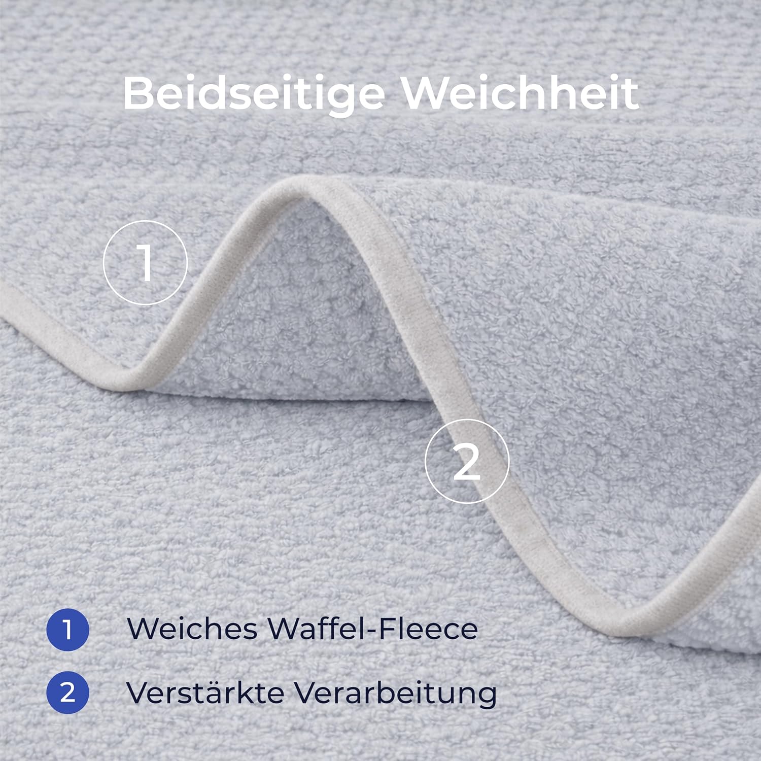 Detalle de Dreamzie wasserdichte Hundedecke (100x120 cm) für Bett, Sofa & Auto – doppelseitig, wendbar, maschinenwaschbar, hellgrau
