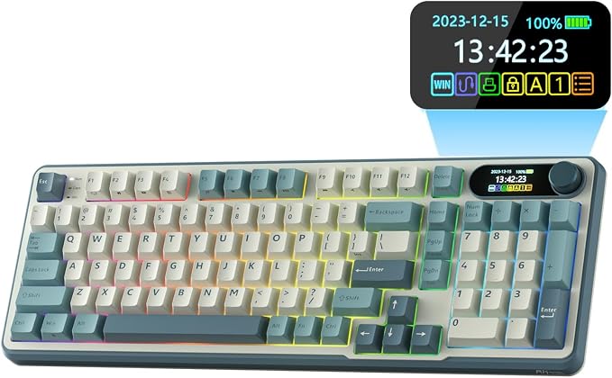 Detalle de RK Royal Kludge S98 Teclado mecánico inalámbrico con visualización ⚙