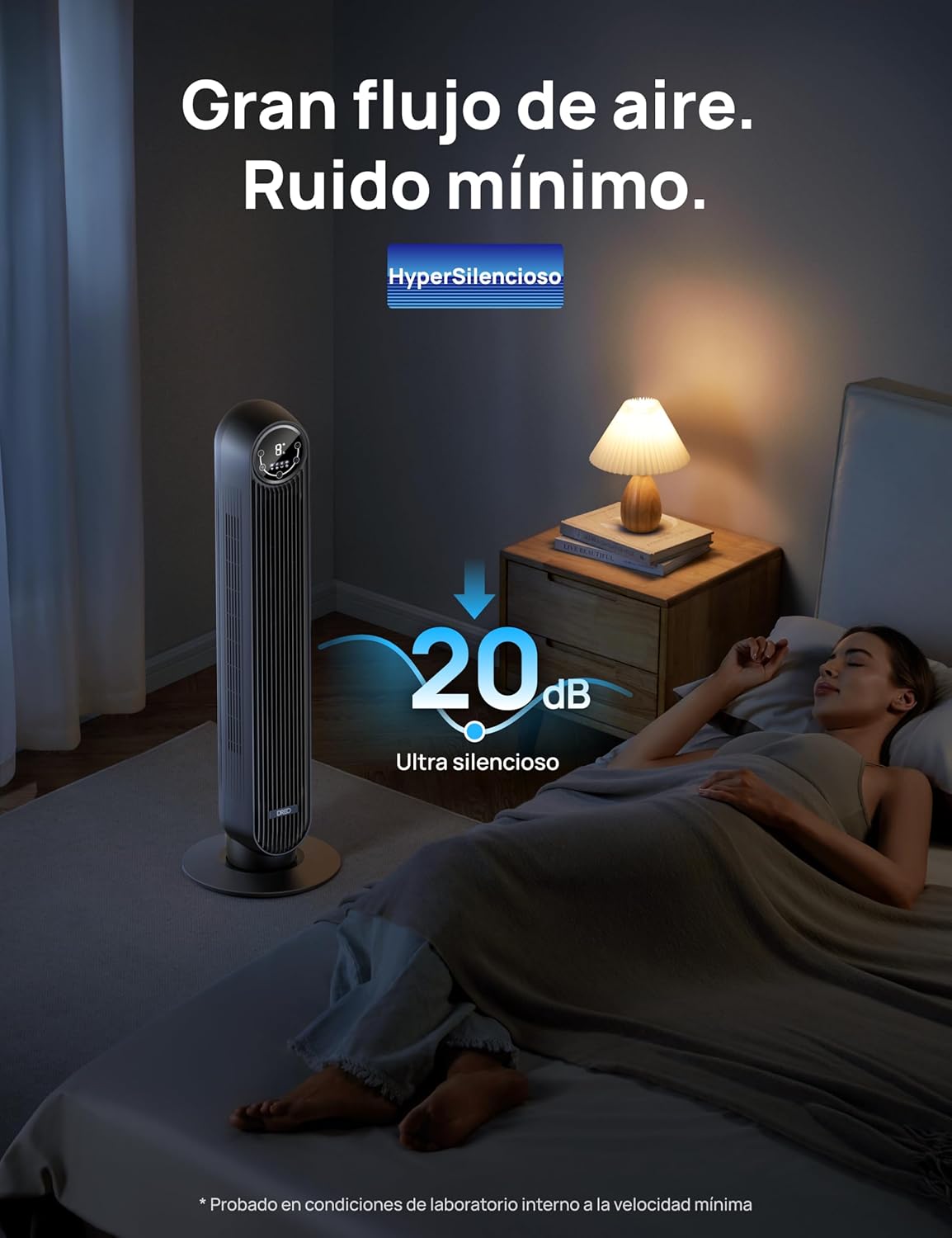 Detalle de Dreo ventilador de pie silencioso 36 pulgadas