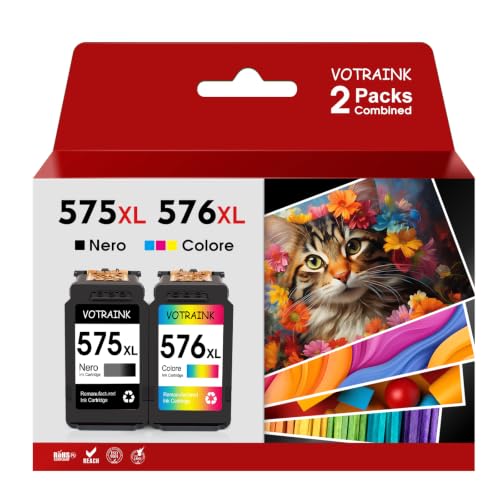 Detalle de VOTRAINK PG-575XL CL-576XL cartucce d’inchiostro nero e tricromia
