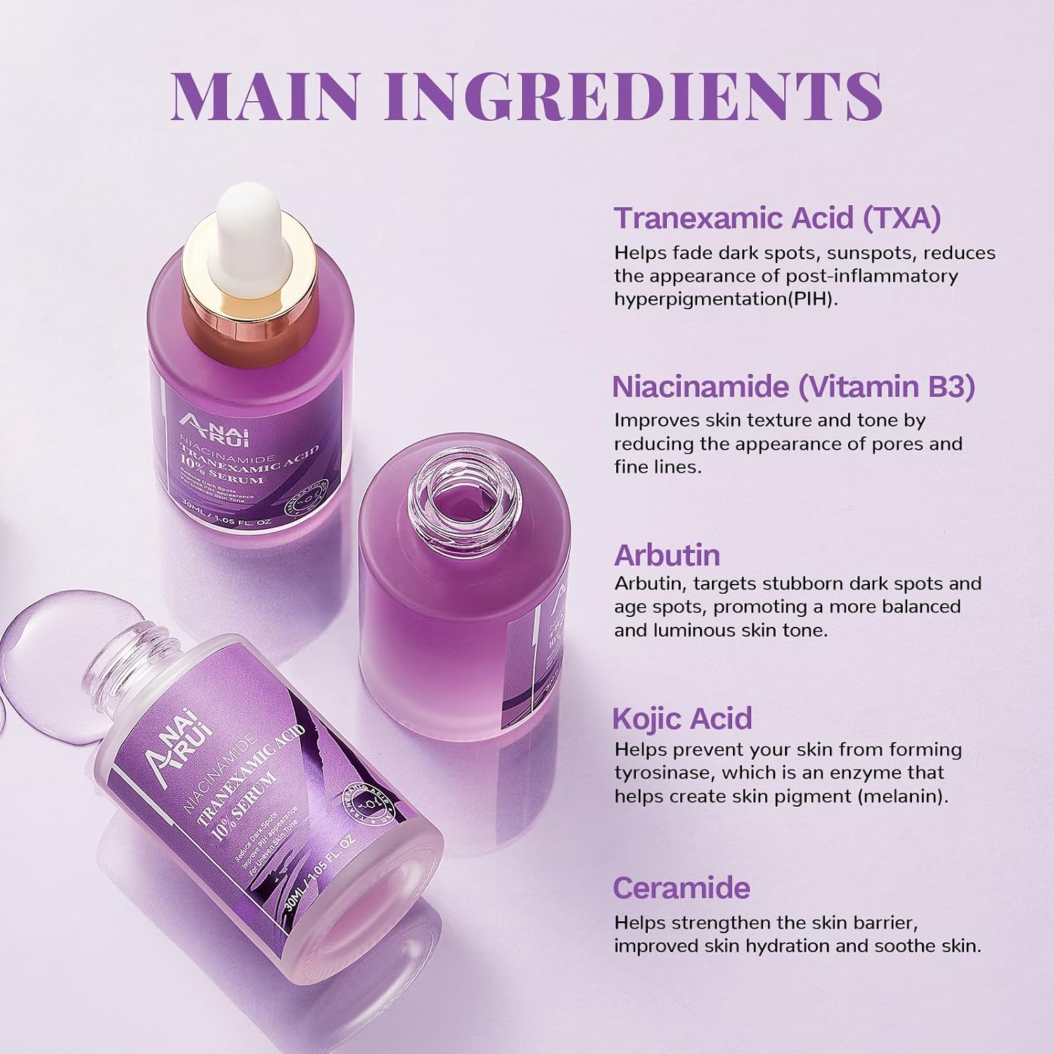 Thumbnail 1 de ANAiRUi tranexaminezuurserum met niacinamide en hyaluronzuur, 30 ml
