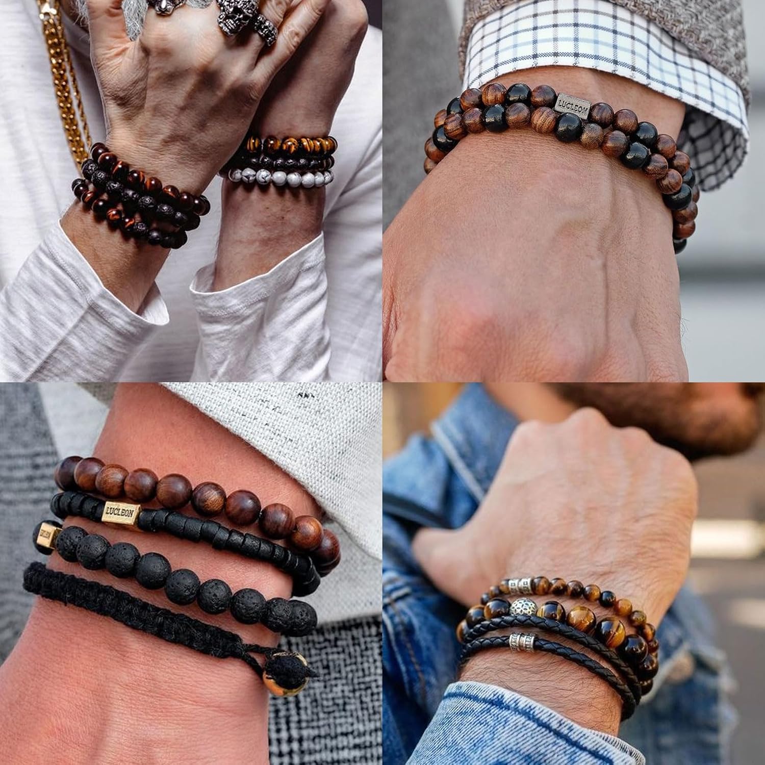 Thumbnail 2 de RANKEEF Perlenarmband Herren 8 mm