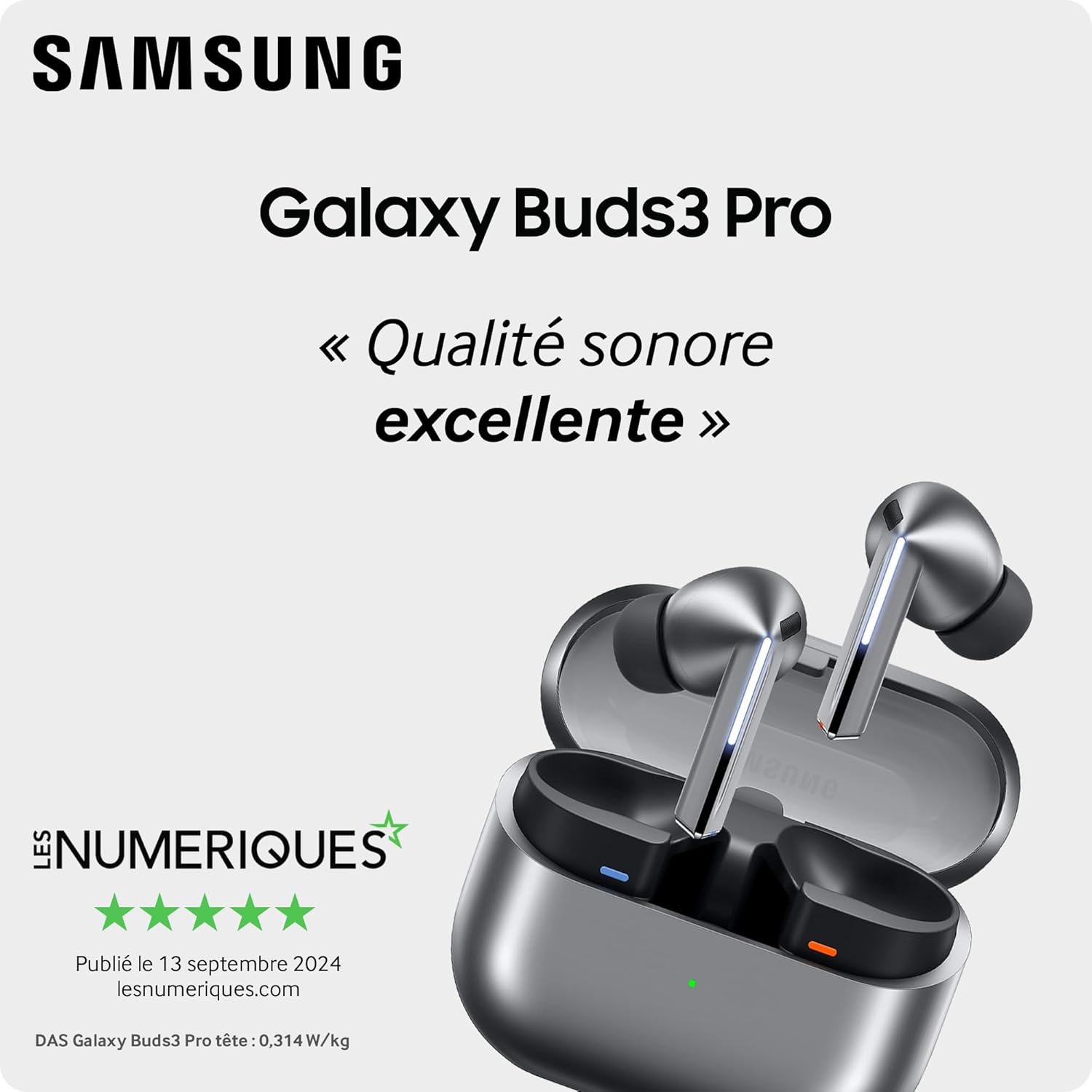 Thumbnail 1 de Samsung Galaxy Buds3 Pro (version FR) : écouteurs sans fil avec réduction active du bruit et Galaxy AI