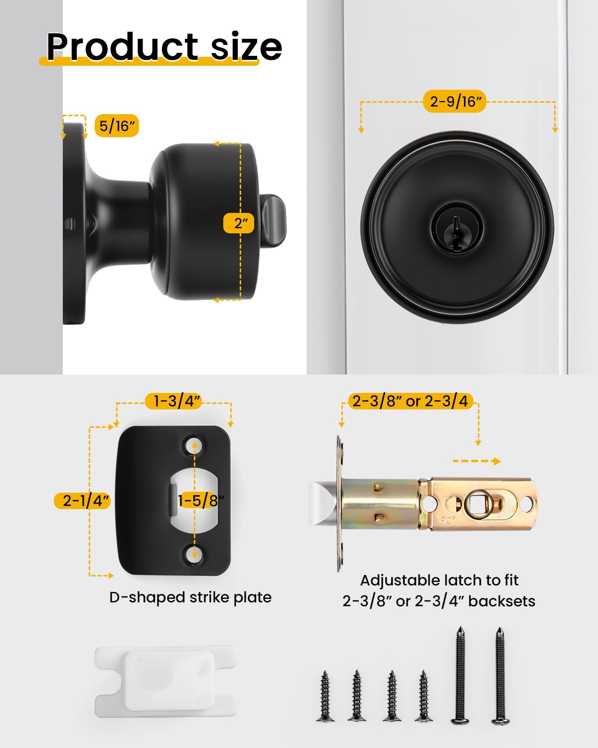 Thumbnail 6 de Goldenwarm Keyed Entry Door Knob 6-Pack