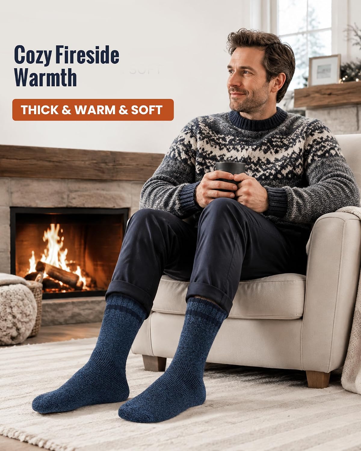 Thumbnail 6 de pandaplay Wool Thermal Crew Socks, 50% Wool, Fully Cushioned, 3 Pairs