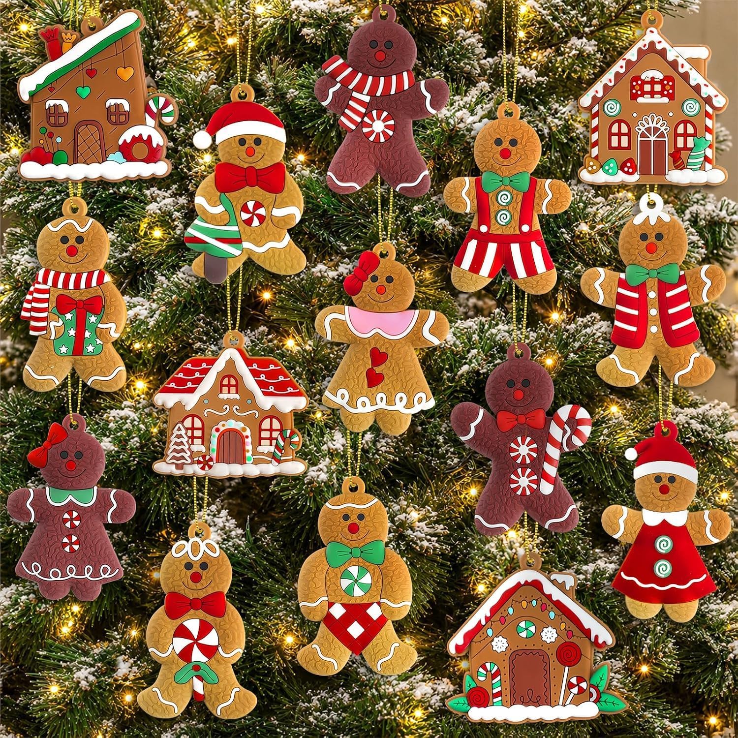 Detalle de Kockuu Gingerbread Christmas Ornaments, 3-Inch