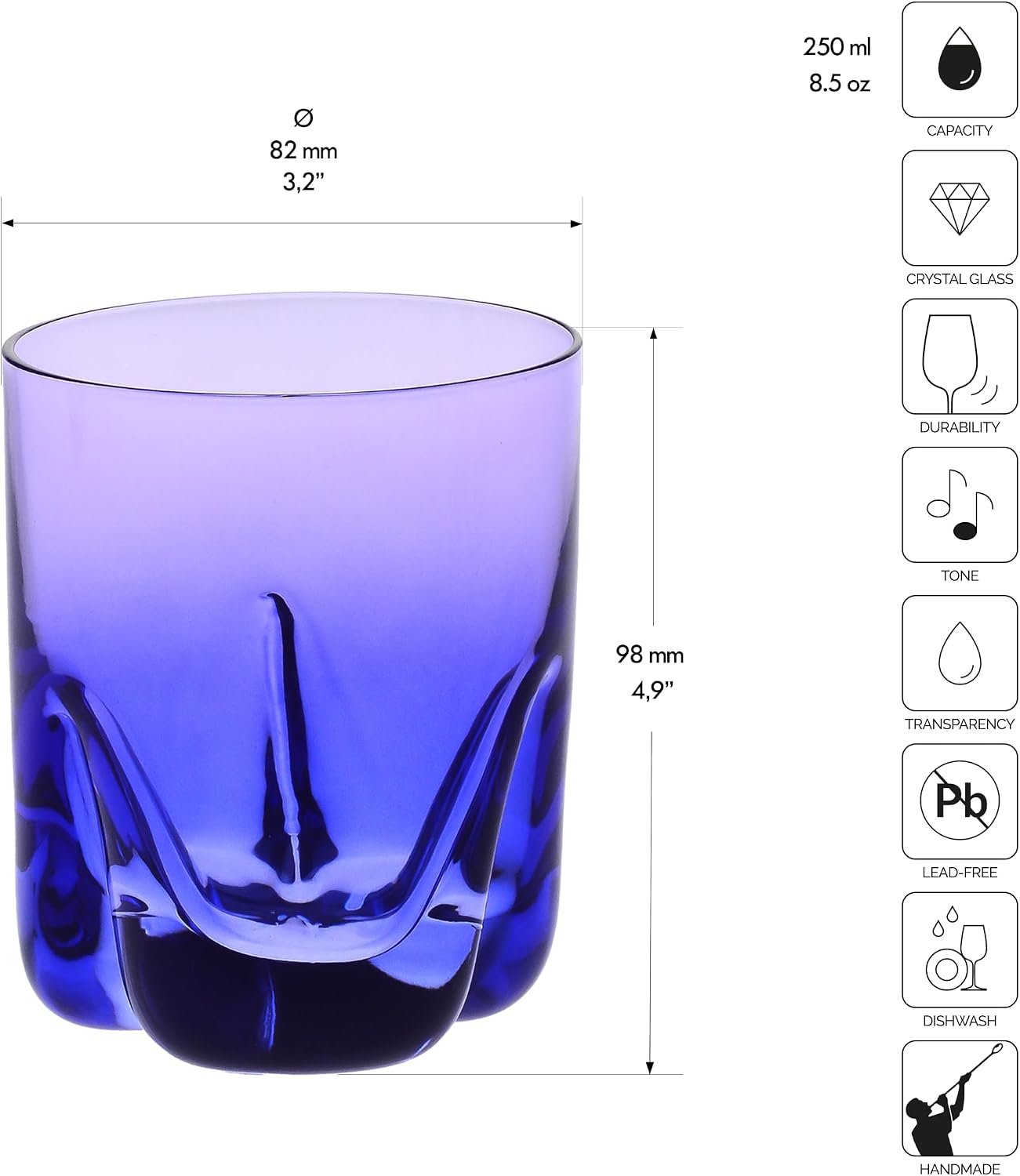 Thumbnail 1 de KROSNO Aurora – kolorowe szklanki do whisky, 4 × 250 ml, ręcznie malowane