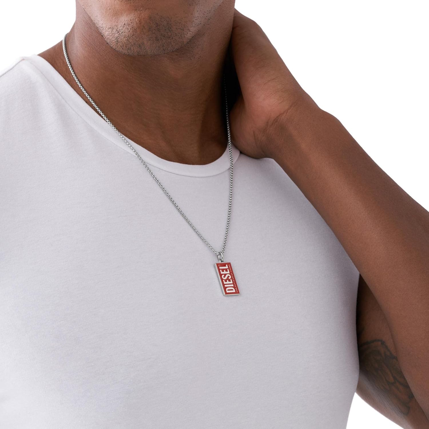Thumbnail 2 de Diesel Homme collier dog tag acier inoxydable