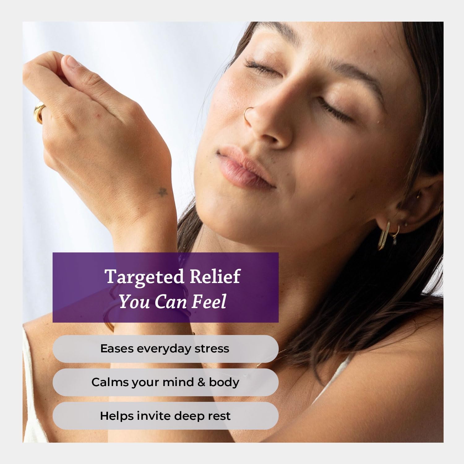 Detalle de Silk Road Organic Lavender Essential Oil Roll-On (10 ml) — Stress Relief, Sleep, Calm & Relaxation