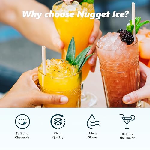 Detalle de EUHOMY Nugget Ice Maker: Chewable Pellet Ice on the Countertop