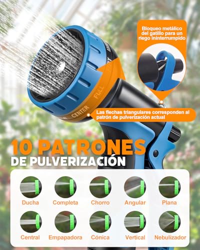 Thumbnail 3 de Evviee Manguera Jardin Extensible 30 Metros con 10 Boquillas y Conectores de Latón