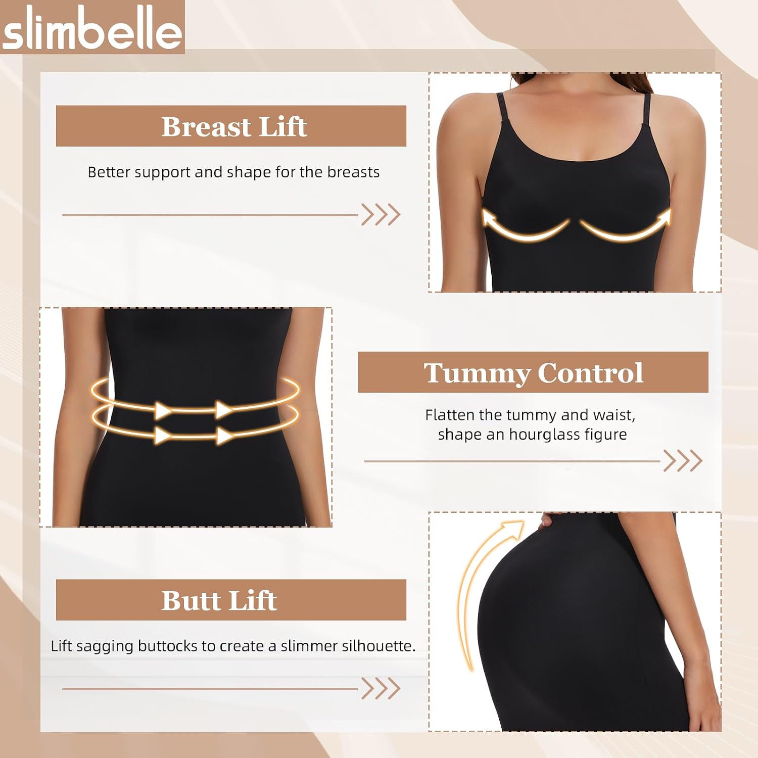 Detalle 2 de SLIMBELLE sukienka gorsetowa – bezszwowa halka modelująca z ramiączkami
