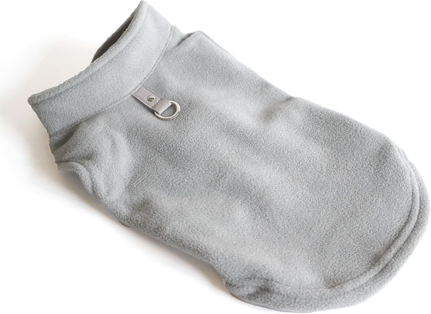 Detalle 2 de JACKO & CO Fleece Vest Dog Sweater with Leash Ring – Grey, Size S (1.8–2.7 kg)