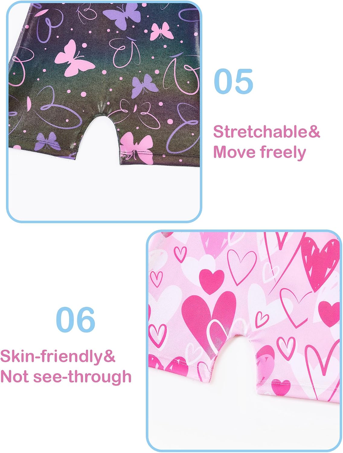 Detalle 2 de Tstiti Girls’ Sparkly Gymnastics Leotards, 2-Pack with Matching Hair Scrunchies