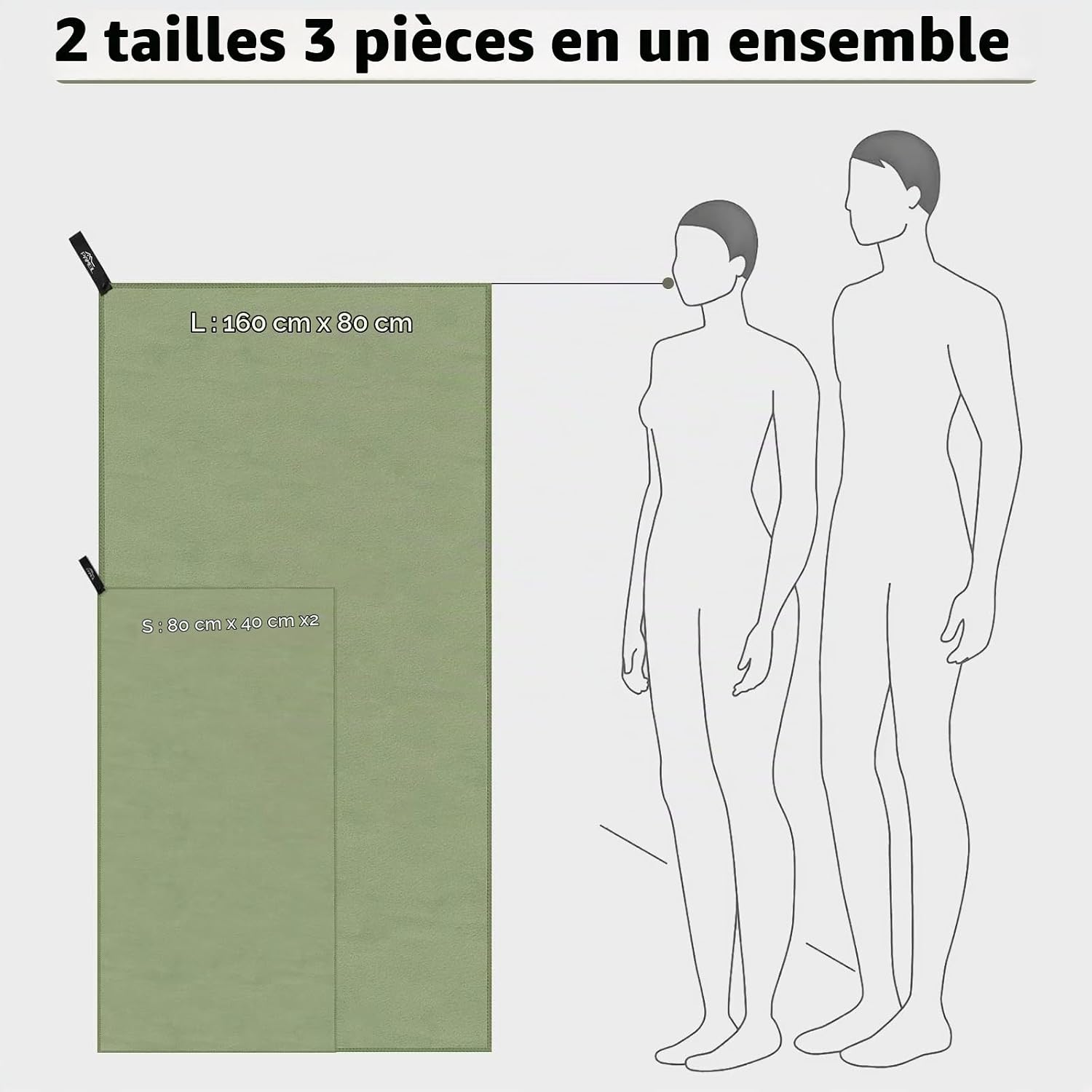 Thumbnail 1 de Pameil C004-066-DE microvezelhanddoekenset, 3 stuks voor fitness en sauna