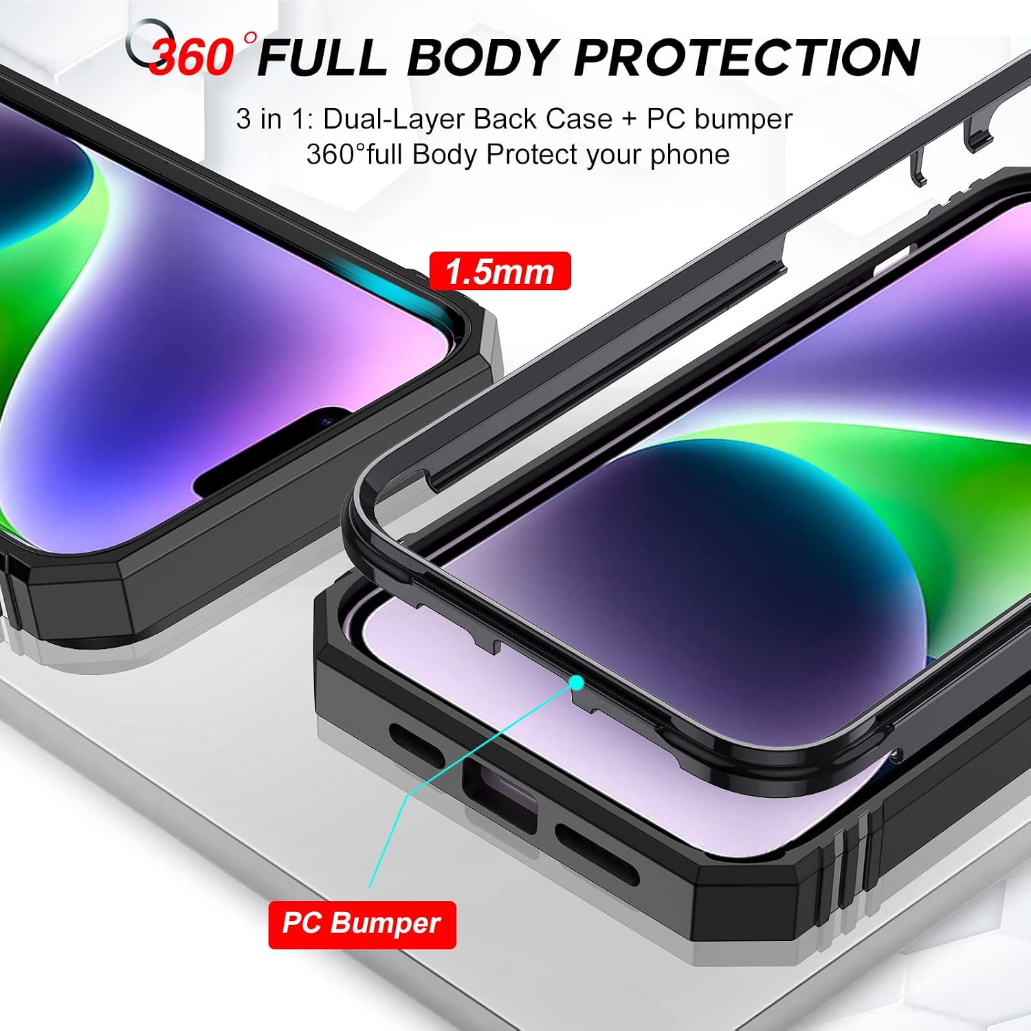 Thumbnail 6 de LeYi iPhone 14 6.1" Case with Camera Cover