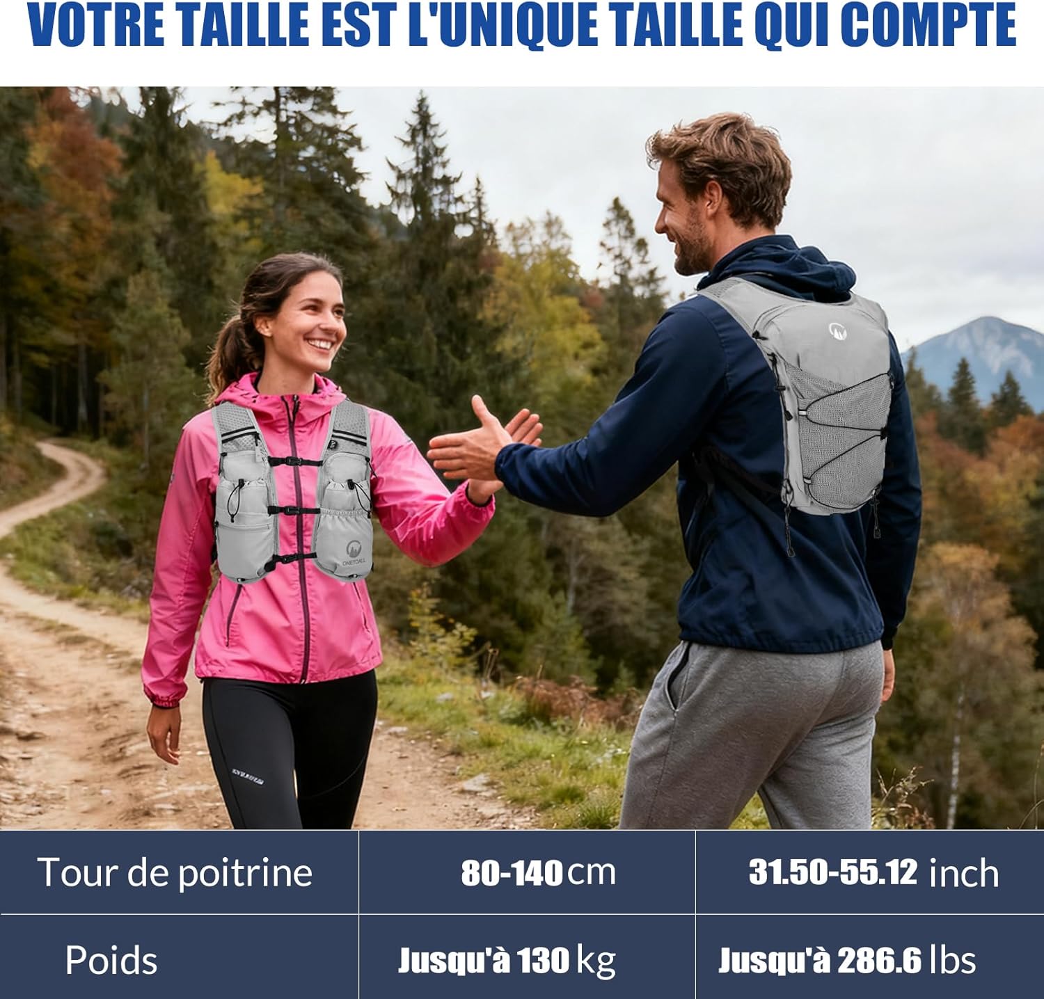 Thumbnail 5 de ONETOALL Gilet Hydratation Running Femme – Gilet d’hydratation 2L TPU + Flasque 500ml