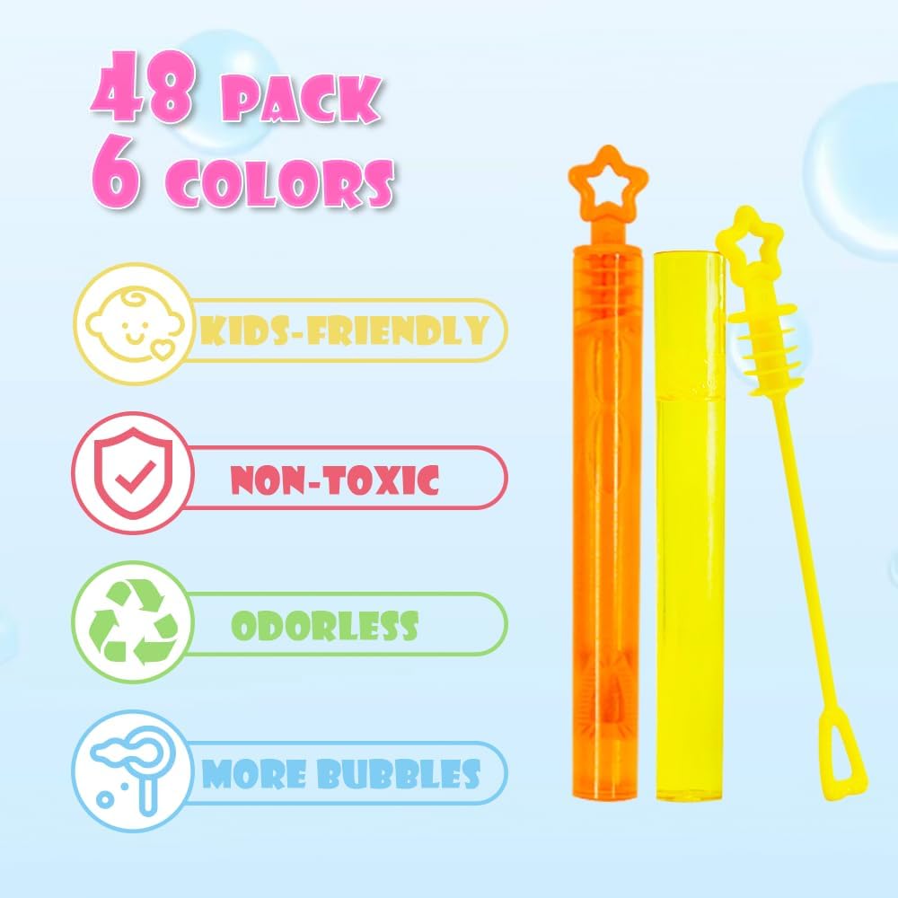 Thumbnail 4 de Ram Bubbles for Kids: 48 Star-Shaped Bubble Wands with 5ml Solution – Great Party Filler