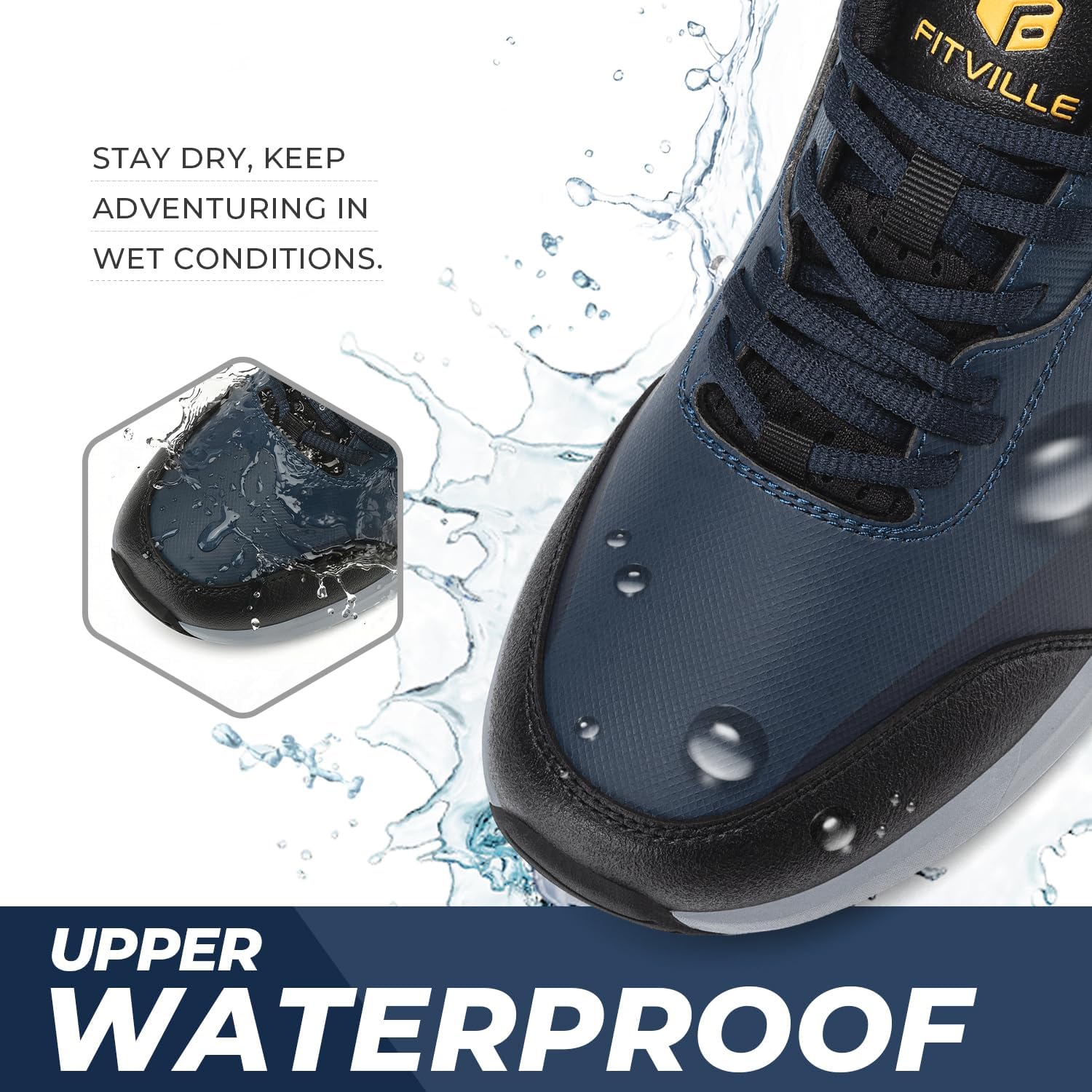 Thumbnail 3 de FitVille Men’s Extra Wide Fit Walking & Hiking Shoes (lightweight trainers)