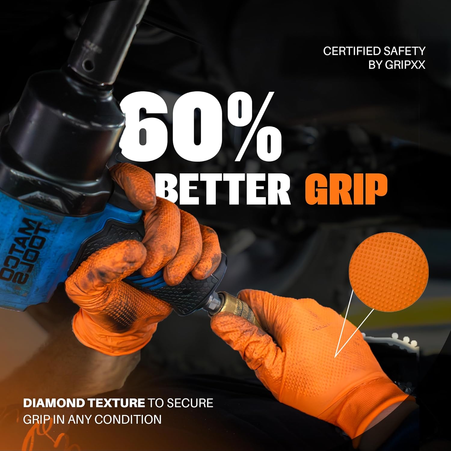 Detalle 2 de GRIPXX Herkules Grip Heavy Duty 8 mil Nitrile Gloves