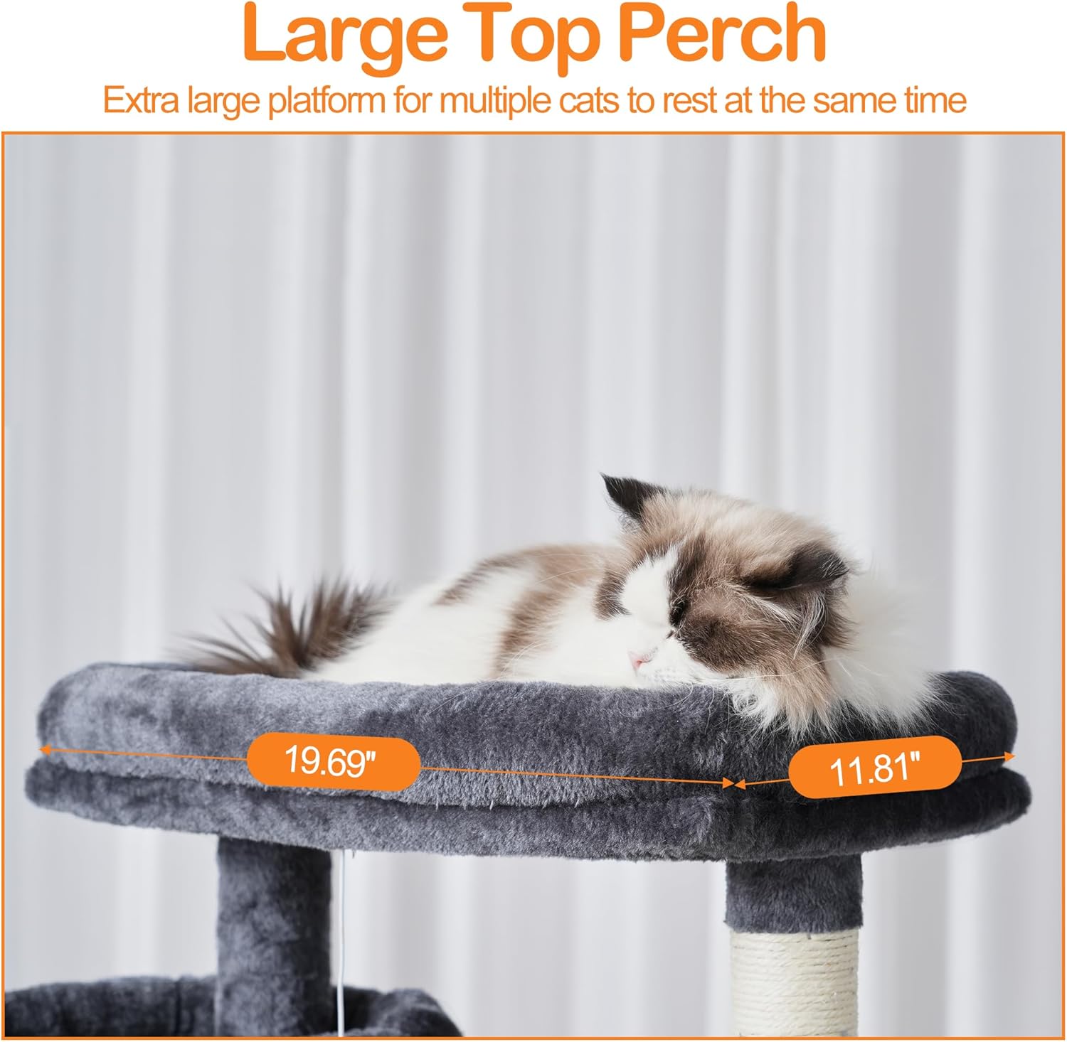 Detalle de Heybly Cat Tree 180 cm Tall Indoor Cat Tower with 2 Perches, 2 Condos and 2 Hammocks