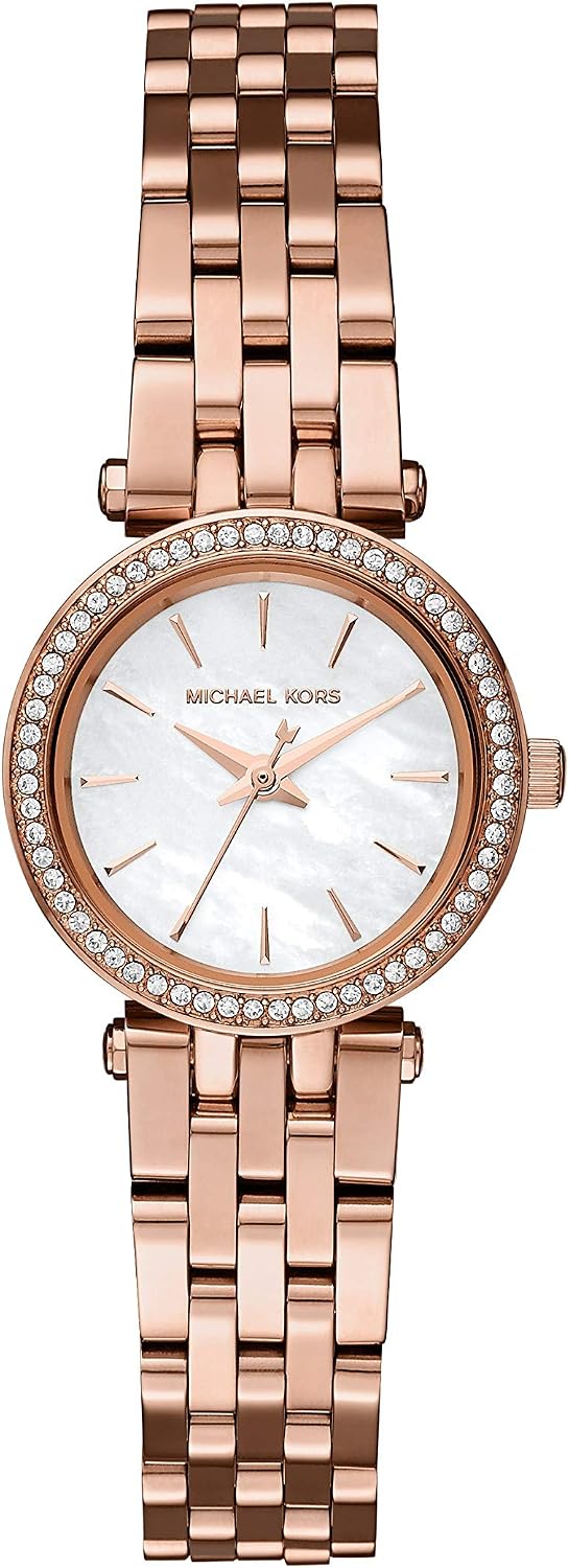 Detalle de Michael Kors Darci Damenuhr – Roségold, Edelstahlarmband, 39 mm