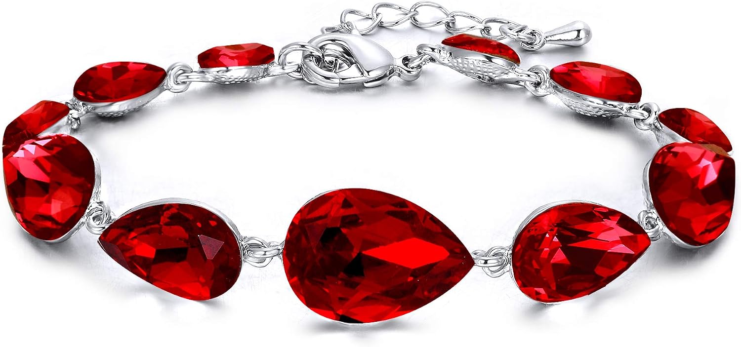 Detalle de Bracelet Clearine Concis Femme – Forme goutte d'eau avec cristal et strass, cadeau élégant