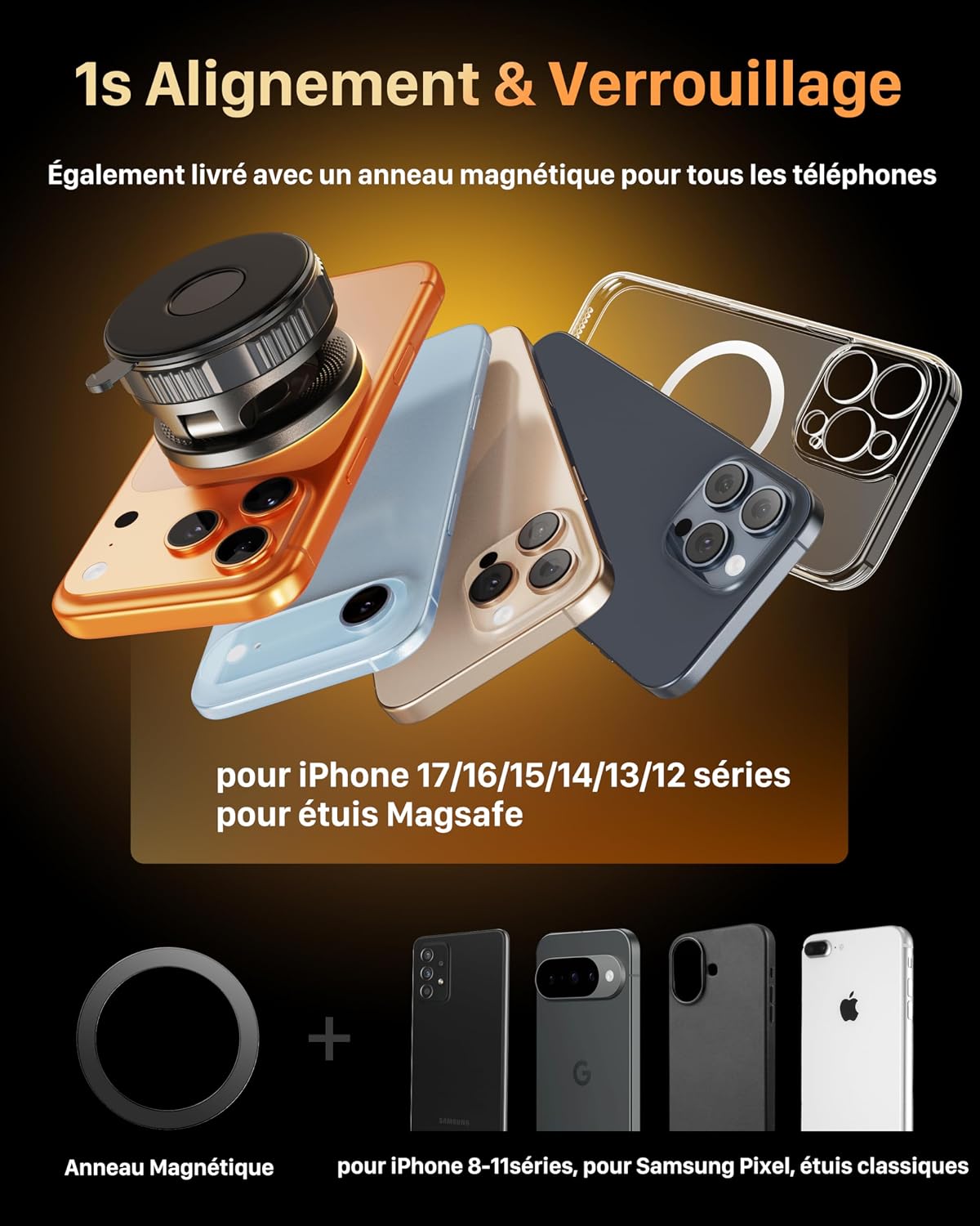 Thumbnail 6 de Support Téléphone Voiture Magnétique YOSH avec Ventouse Nano-Gel et Aimants N55