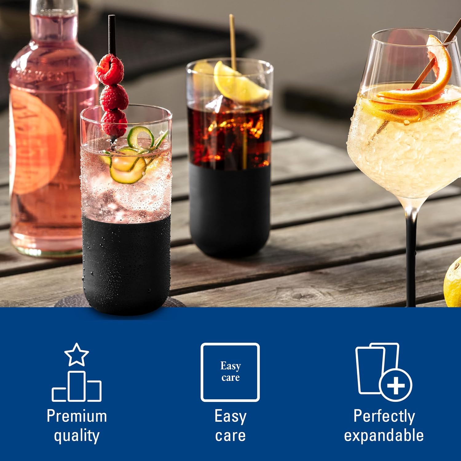 Thumbnail 5 de Villeroy & Boch Manufacture Rock longdrinkglazen, 300 ml, set van 4