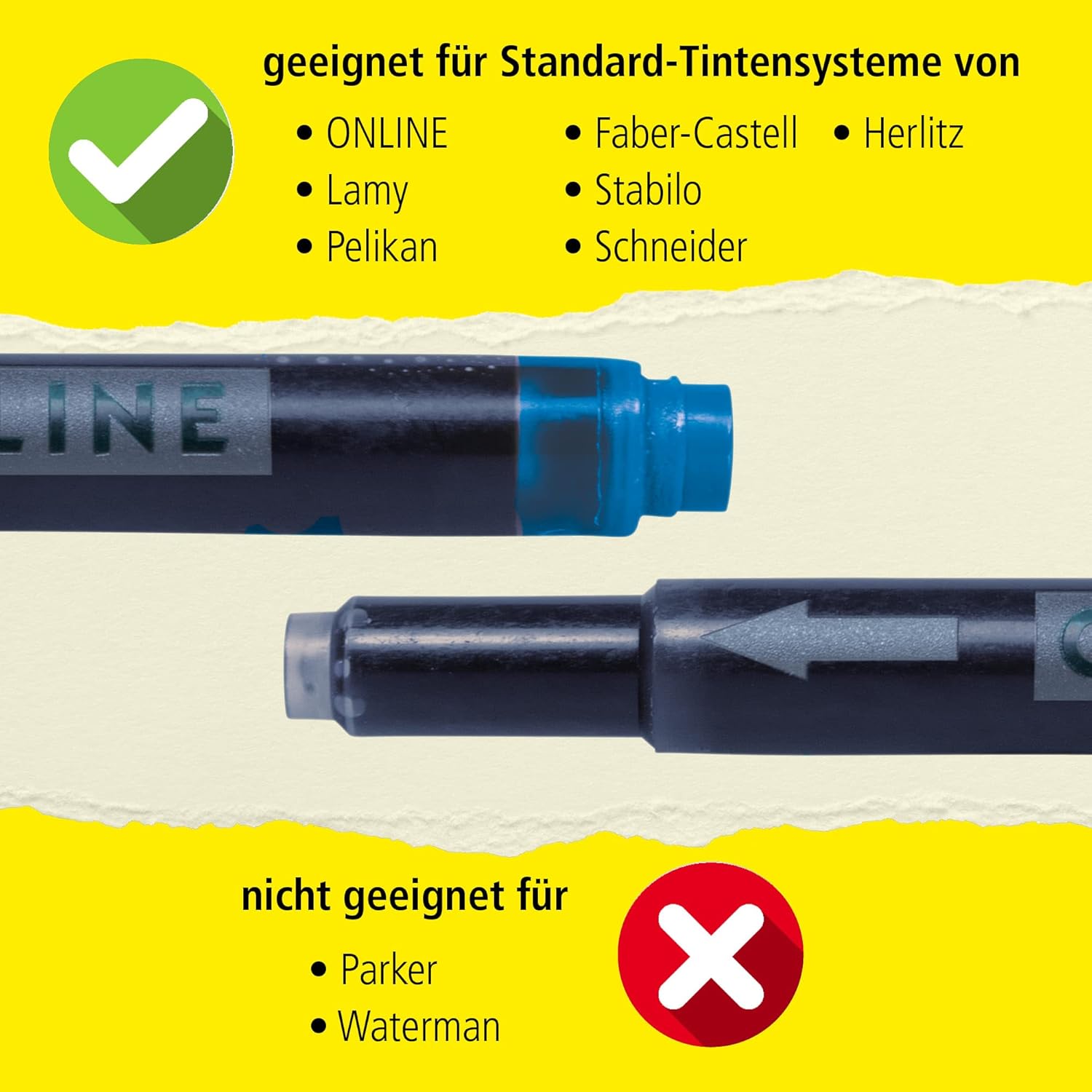 Thumbnail 3 de ONLINE 80x LAMY-kompatible Patronen blau + 8 Tintenkiller ✒️