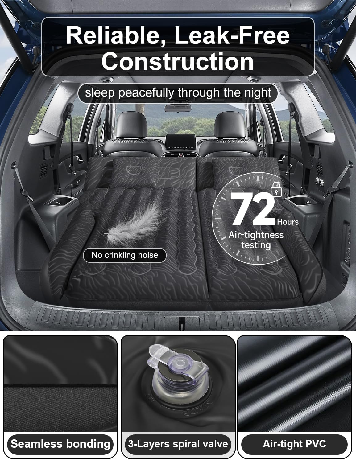 Detalle 2 de Umbrauto AIR-194-BKB-01 SUV Air Mattress with Flocked Top and 210T Bottom