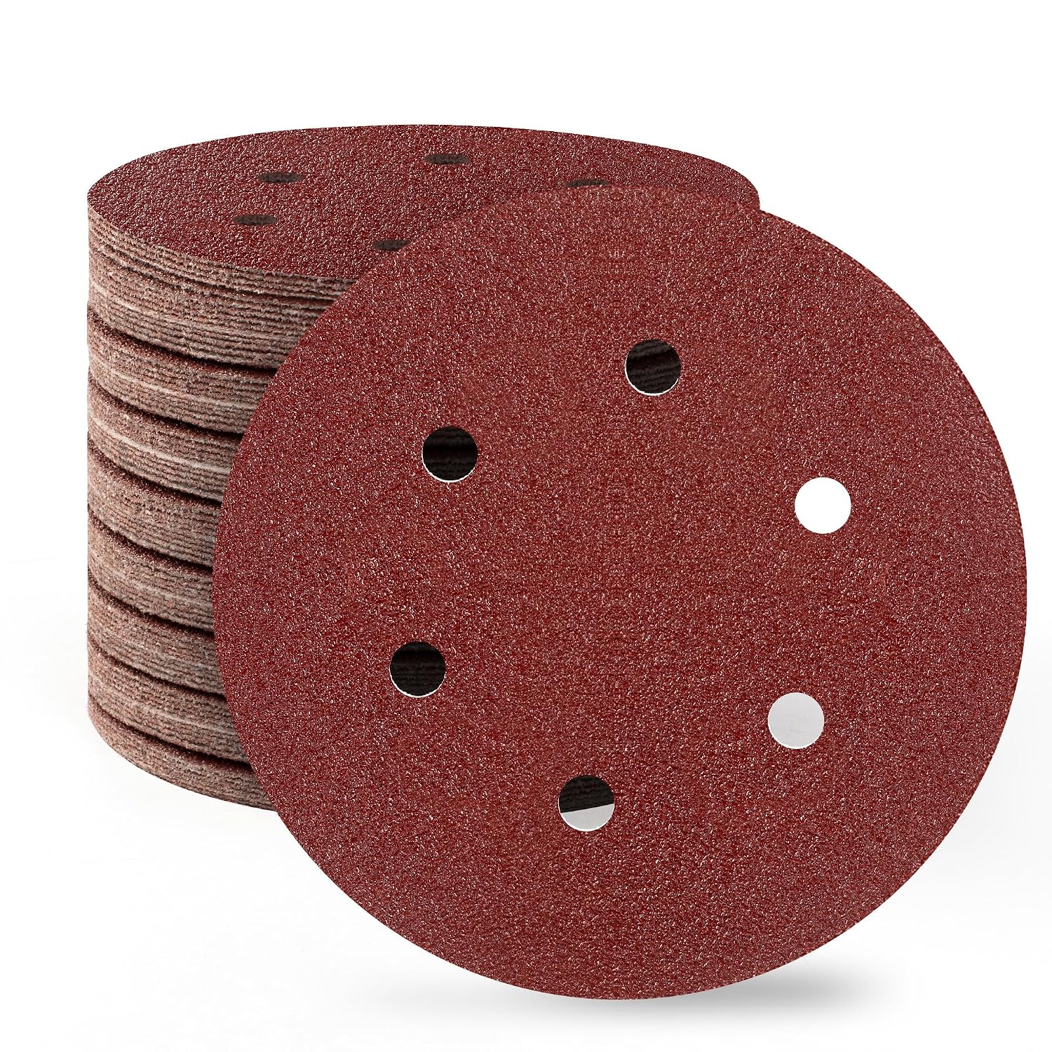 Detalle de SATC 110PCS 150mm Sanding Discs – 6 Holes, Hook & Loop, 150mm Orbital Sander Discs (40–1000 Grits)