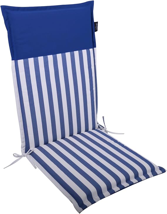 Detalle de LILENO HOME Cojín para silla de jardín 🌿 Respaldo alto azul oscuro