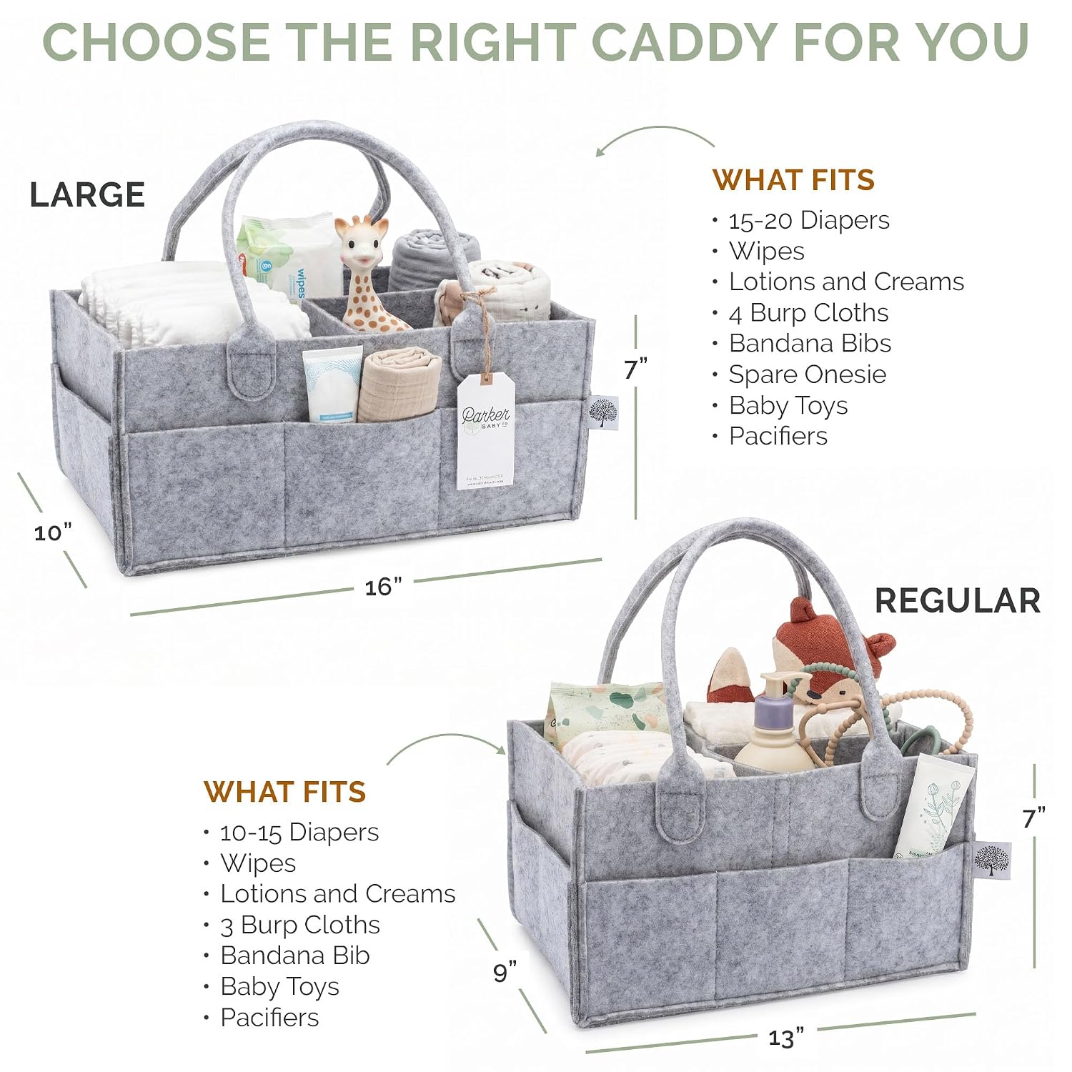 Detalle 1 de Parker Baby Diaper Caddy Gray — Diaper Organizer