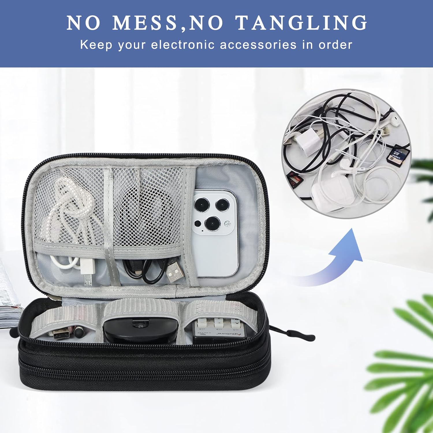 Detalle de Simpolor cable organiser bag double layer