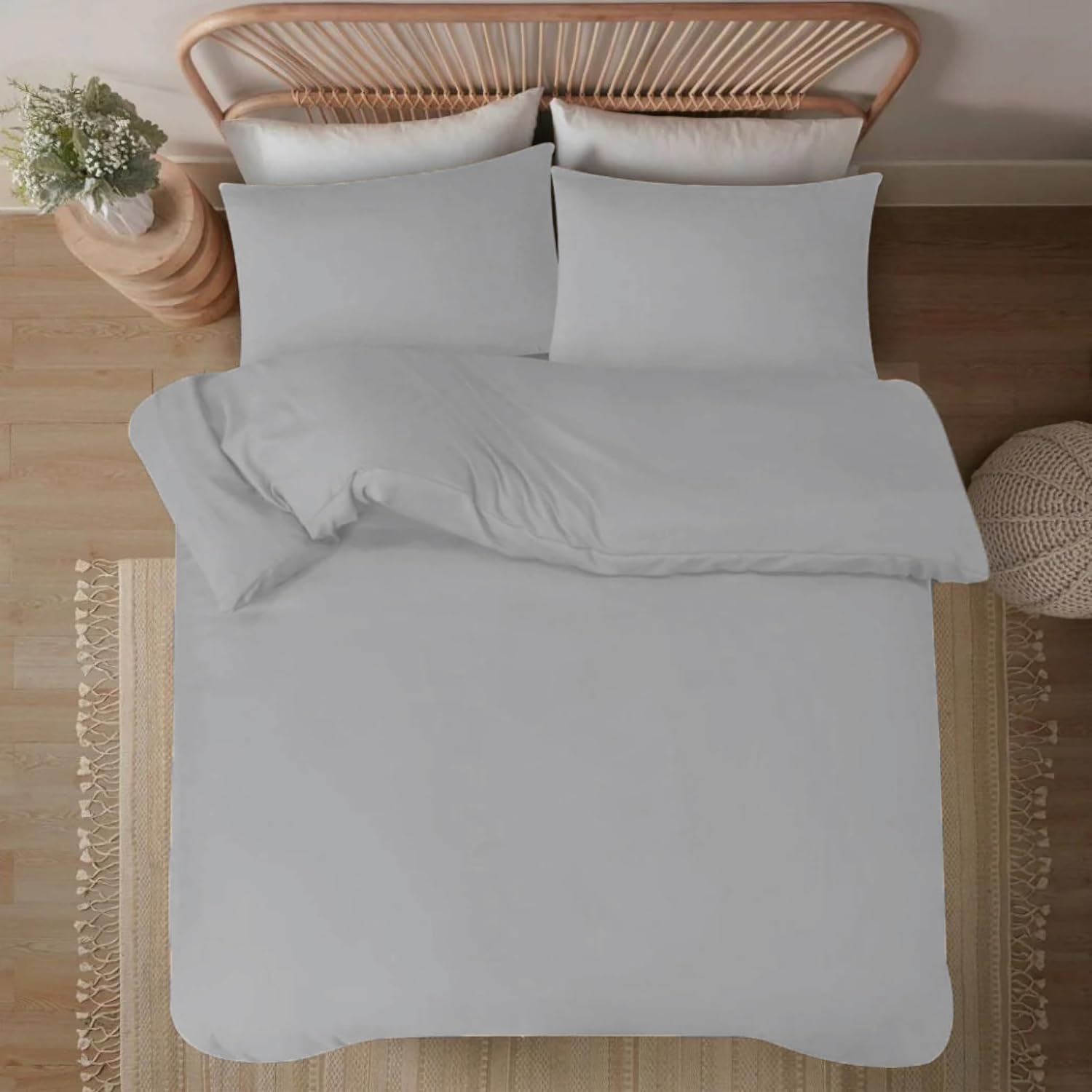 Detalle de funky gadgets Super King Duvet Set – Soft Brushed Microfiber, Grey