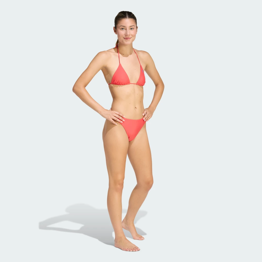 Detalle de Braguita de bikini Adicolor de Adidas – Rojo