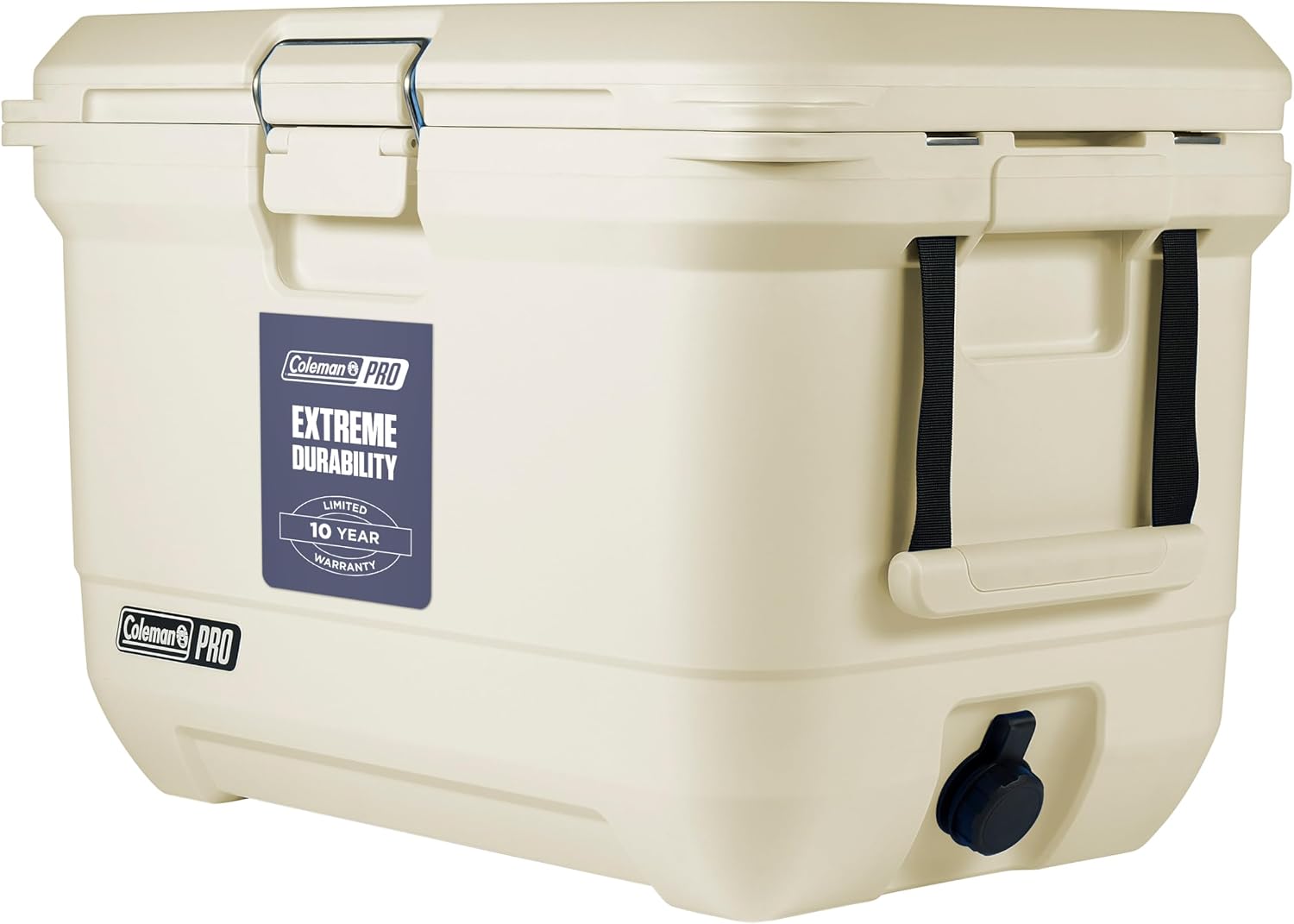 Detalle de Coleman Pro 45-Quart Hard Cooler with Wheels, 74-Can Capacity, Desert Sand