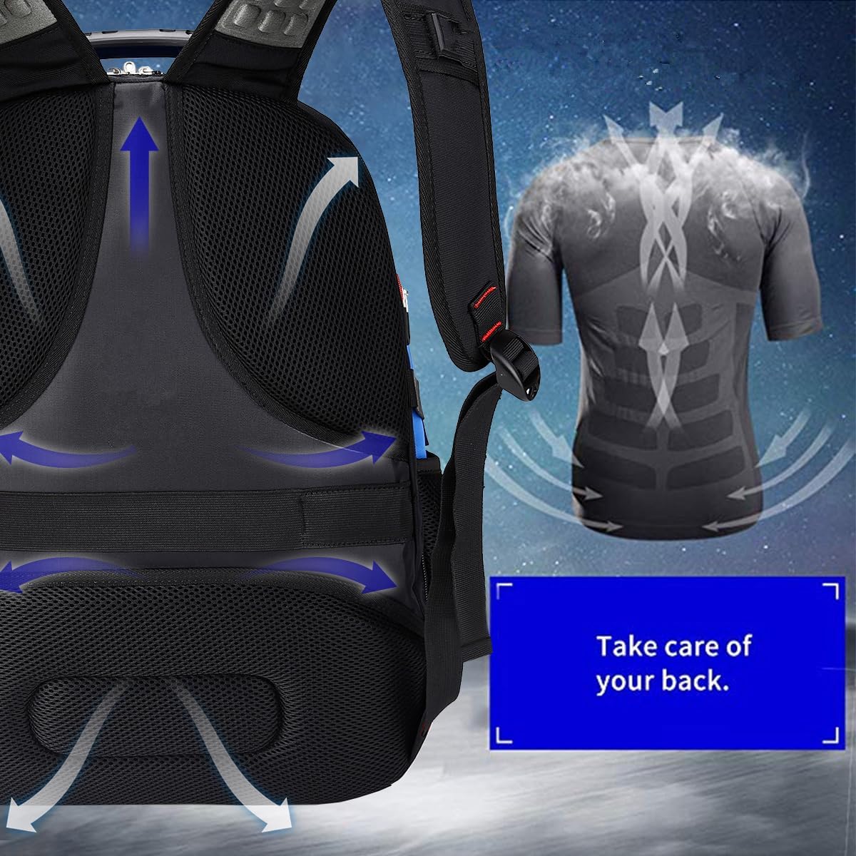 Detalle de SHRRADOO Travel Laptop Backpack 50L