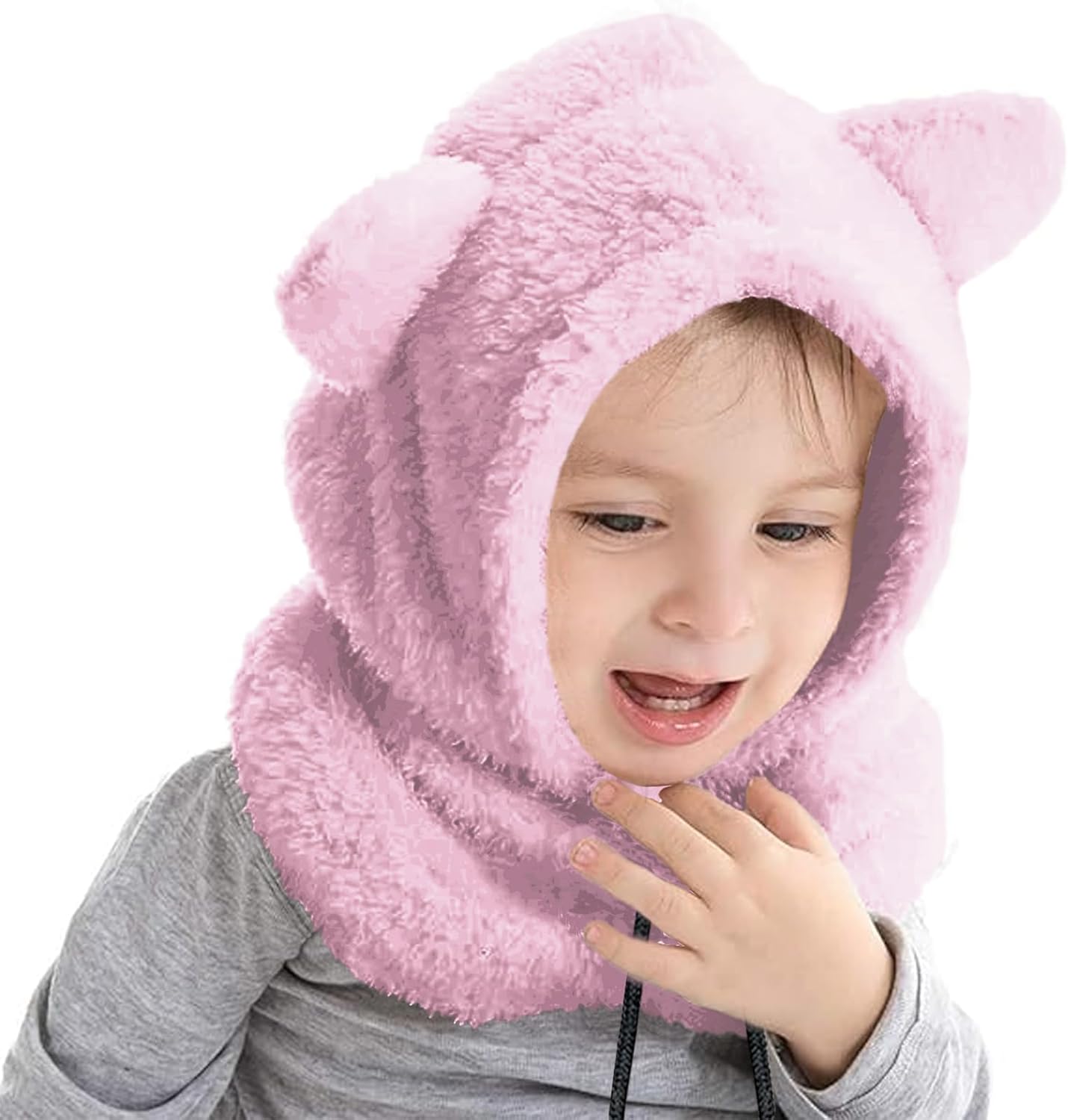 Thumbnail 2 de Crazy Bean 2-in-1 Kids Winter Hat and Scarf: Toddler Beanie with Bear Ears