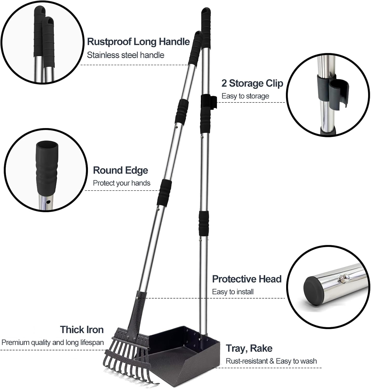 Detalle de Niubya Dog Pooper Scooper 96cm adjustable